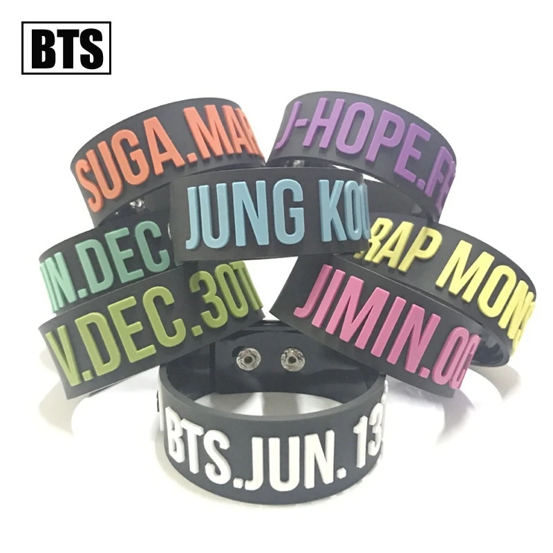 

Bangtan семейный силиконовый браслет на день рождения, подарок, несколько стилей, инструмент для массажа рук и пальцев --- 17