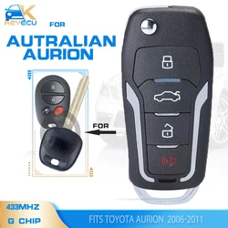 KEYECU 433MHz G Chip aggiornato chiave a distanza pieghevole 4 pulsanti Fob per Autralian Toyota Aurion 2006 2007 2008 2009 2010 2011 TOY43