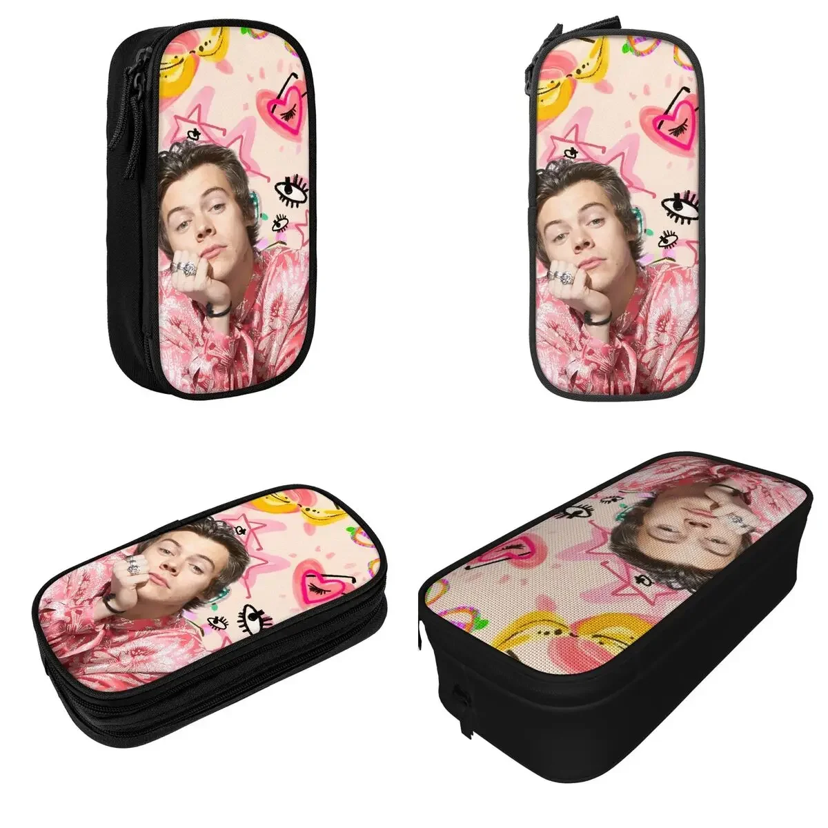 Fun Harrys Styles Singer Pencil Cases Pencil Box Pen for Student Large Storage Bag Office Gift Stationery