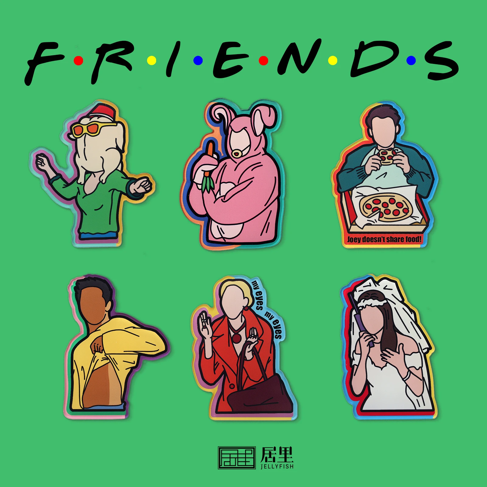 New Friends Ross Rachel Monica Chandler Joey Phoebe acrylic Refrigerator Stickers Magnets