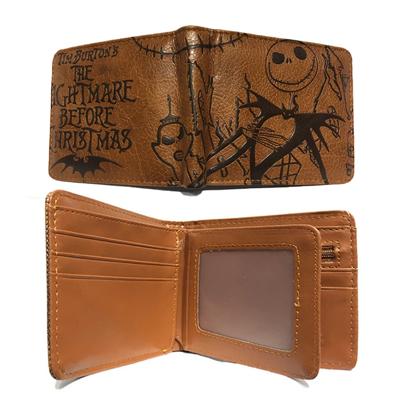 

The Nightmare Before Christmas Jack Wallet PU Purse Skeleton Cartoon Money Bag Short MultiFunction Fashion High-end Men Women