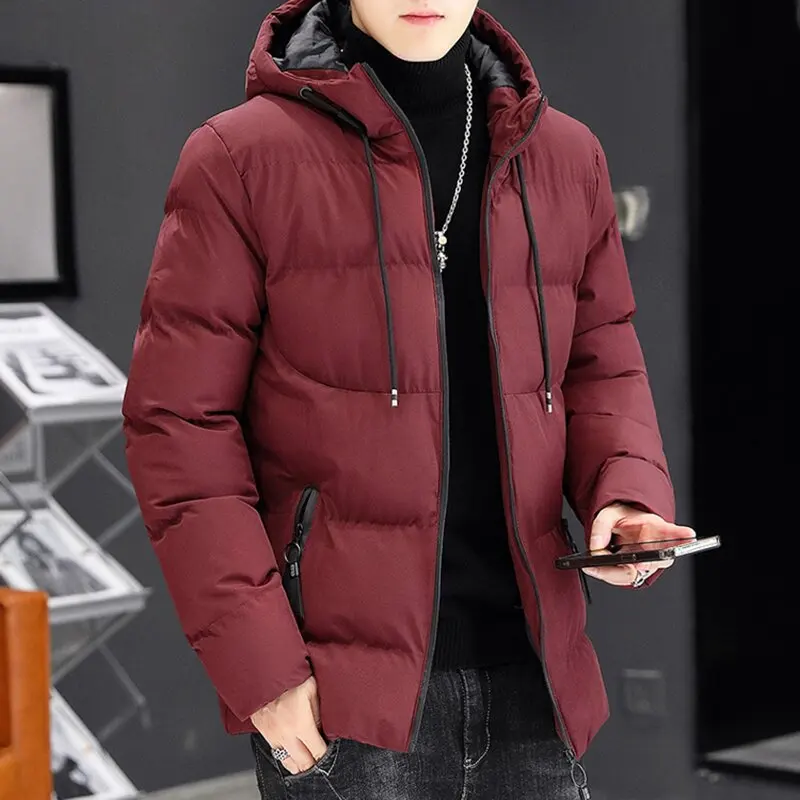 2024 Autumn and Winter New Thick Warm Hooded Cotton-Padded Jacket Men's Casual Loose Comfortable Sports Large Size Coat M-5XL