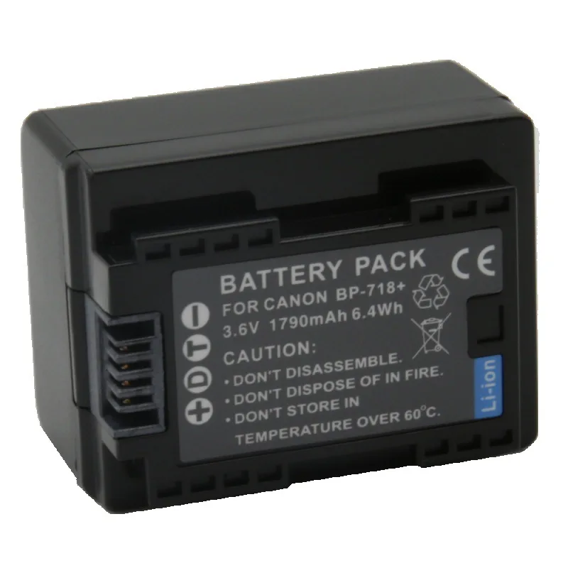 

3.6V 1790mah Rechargeable Li-ion Battery BP-718 BP718 BP709 BP727 BP745 for Canon VIXIA HF M56 M52 M506 R86 R66 R50 Batteries