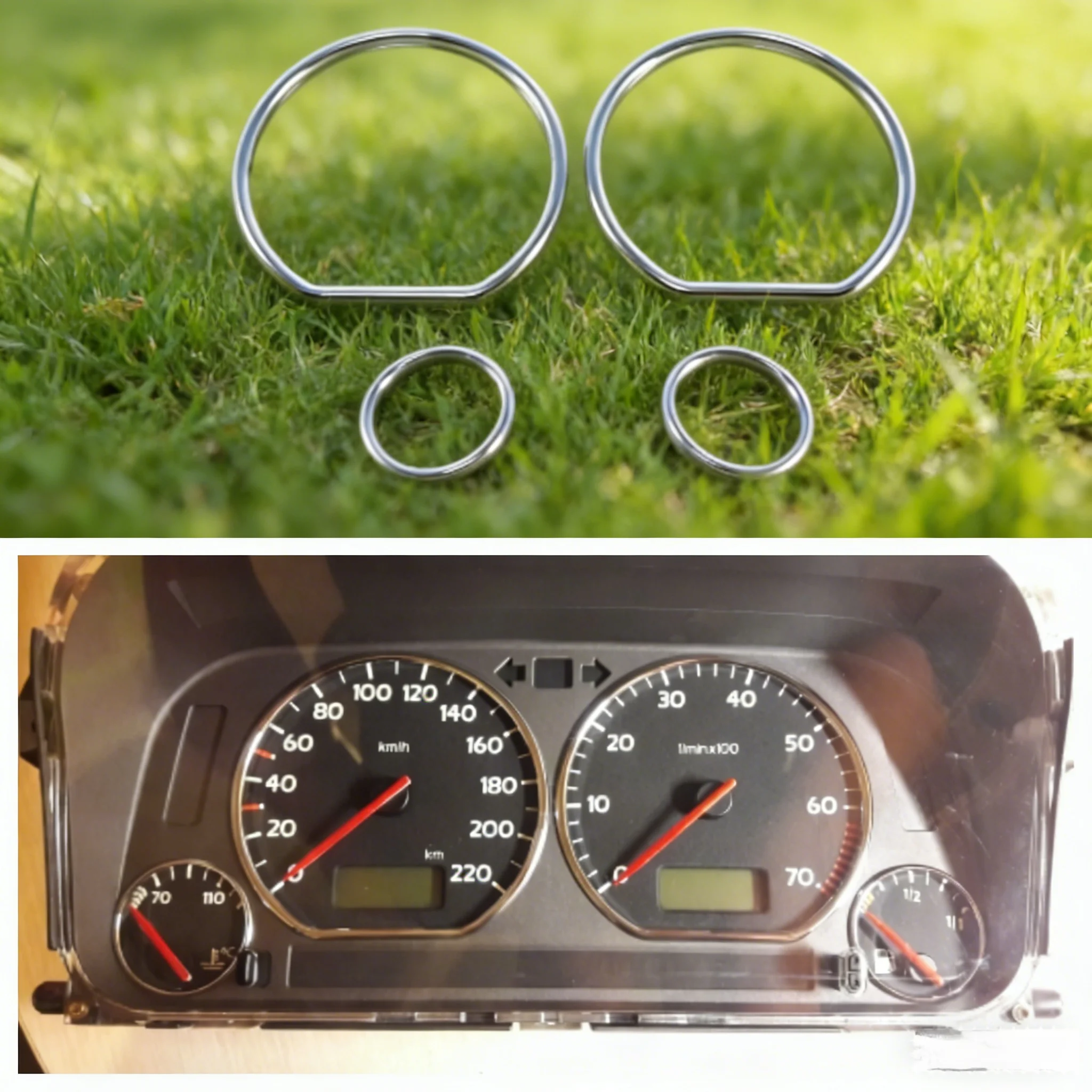 One Set of 4 Pieces Car Styling Chrome Dashboard Gauge Ring Set For Volkswagen For VW Jetta / Vento MK3