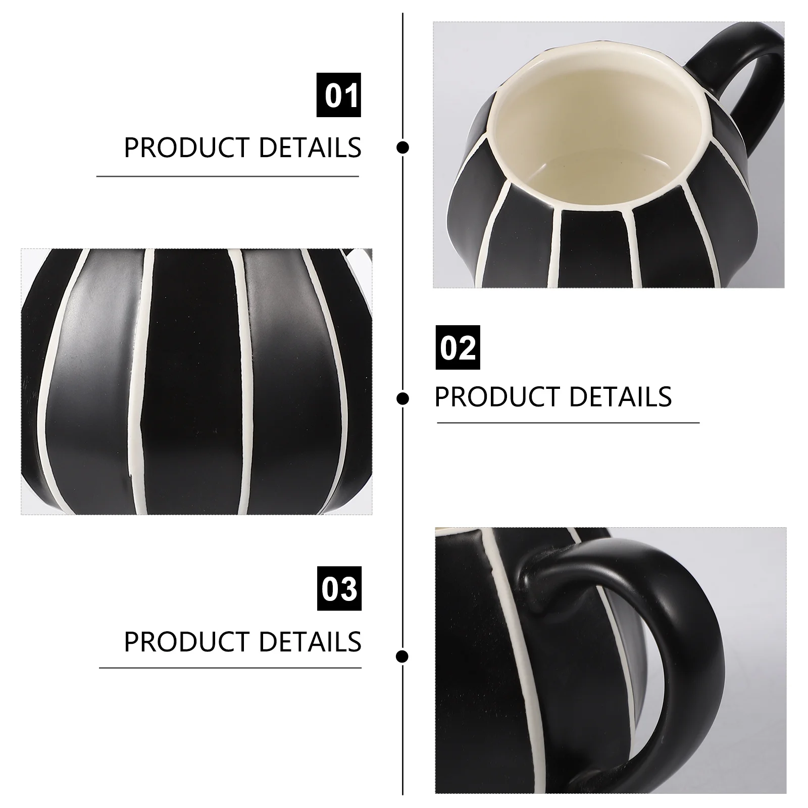 

1Pcs Creative Pumpkin Shaped Ceramic Cup Ergonomic Handle Ideal for Coffee Tea Milk Halloween Mug Water Drinking Cup