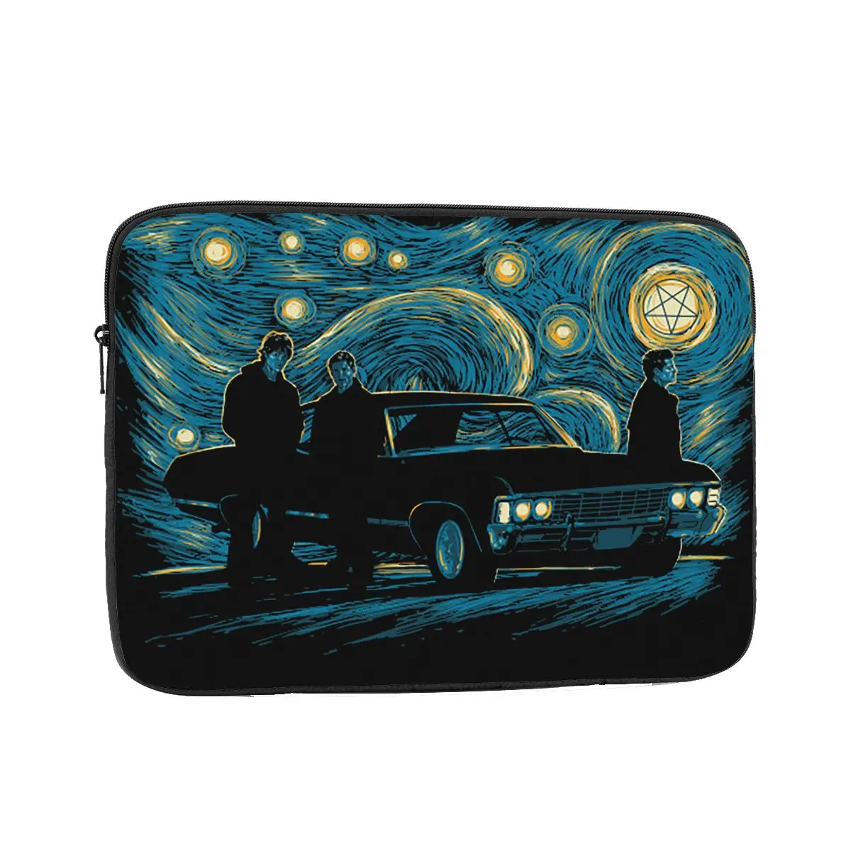 

Shockproof Case Supernatural Night Laptop Bag Sleeve Starry Night Van Gogh Dean Sam Winchester Castiel Notebook Bag Case