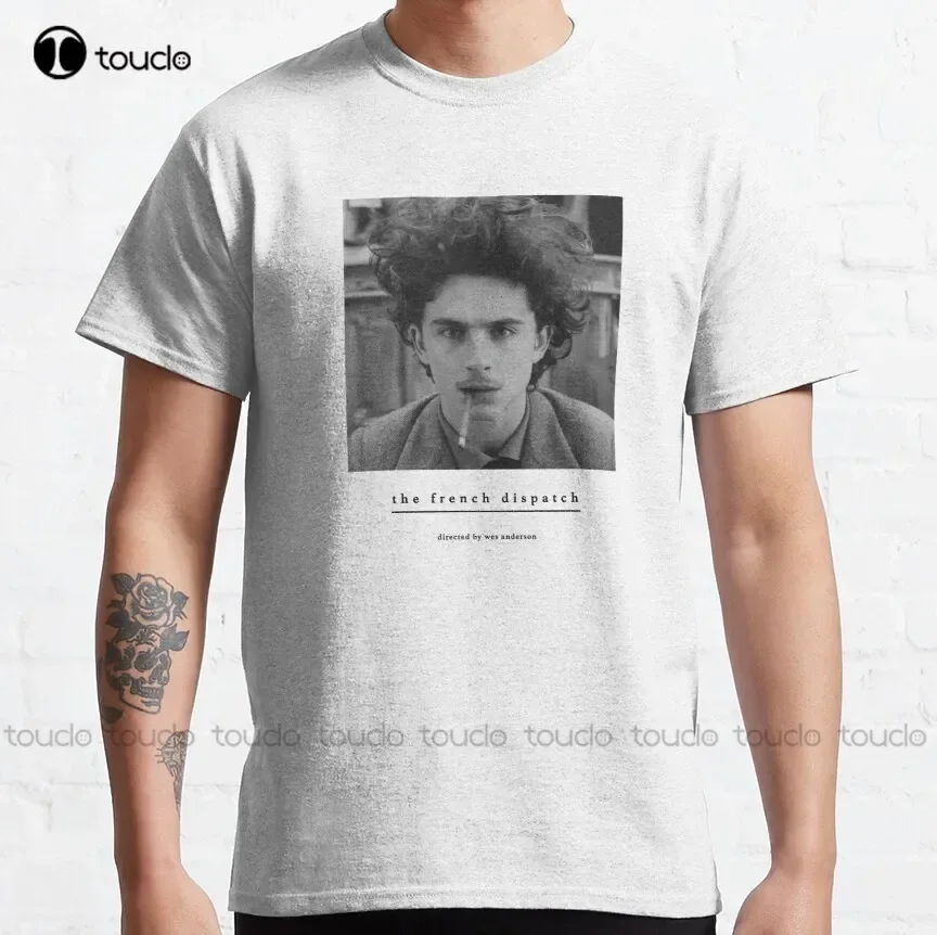 The French Dispatch (Wes Anderson) Timothee Chalamet Saoirse Ronan Adrien Brody Classic T-Shirt White Dress Shirt For Men Xs-5Xl