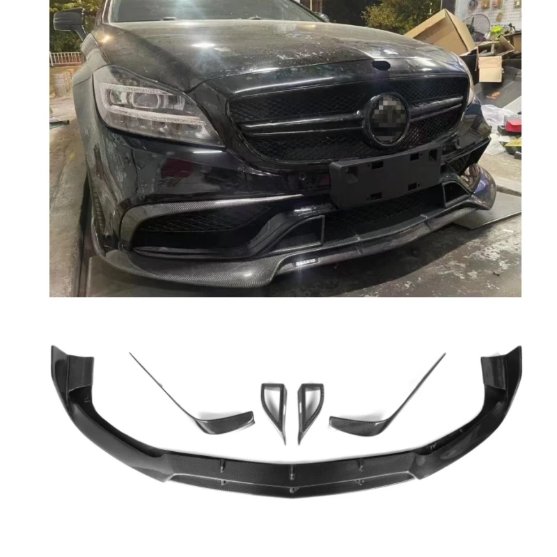 

For Mercedes-Benz CLS63 W218 4-Door2016-2018 Body Kit 5Pcs Car Front Bumper Lip Splitter Air Intakes Exterior Accessories