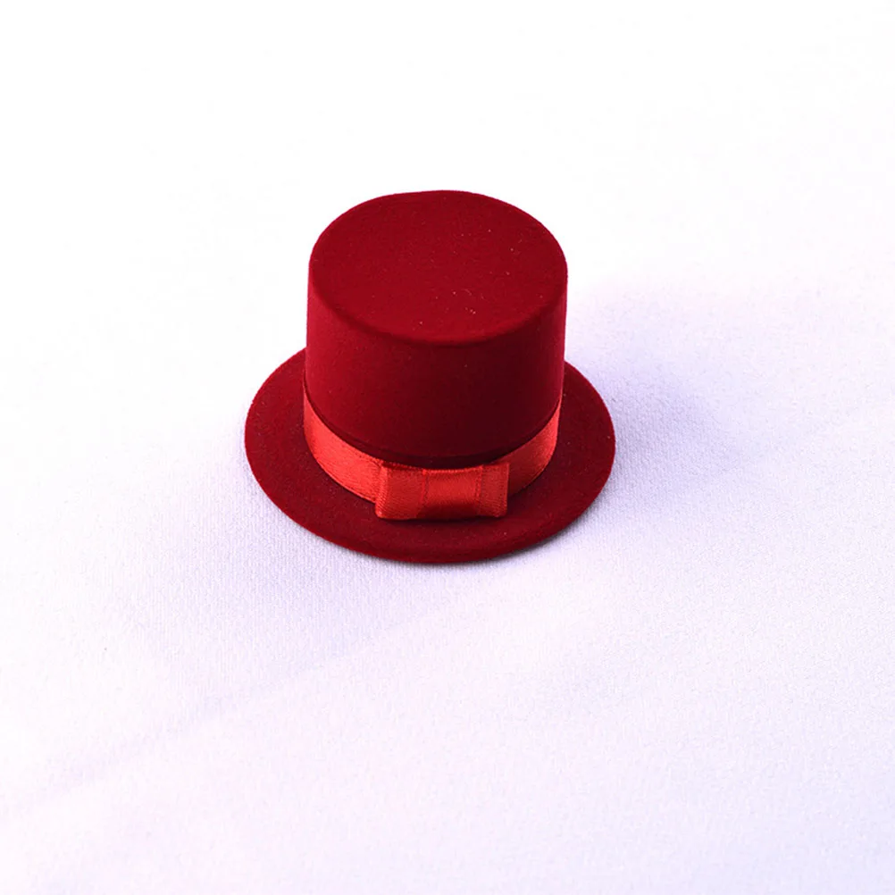 

1PC Hat Shaped Box Christmas Decoration Engagement nament Red Jewelry Storage ganizer for Earrings Necklaces Bracelets
