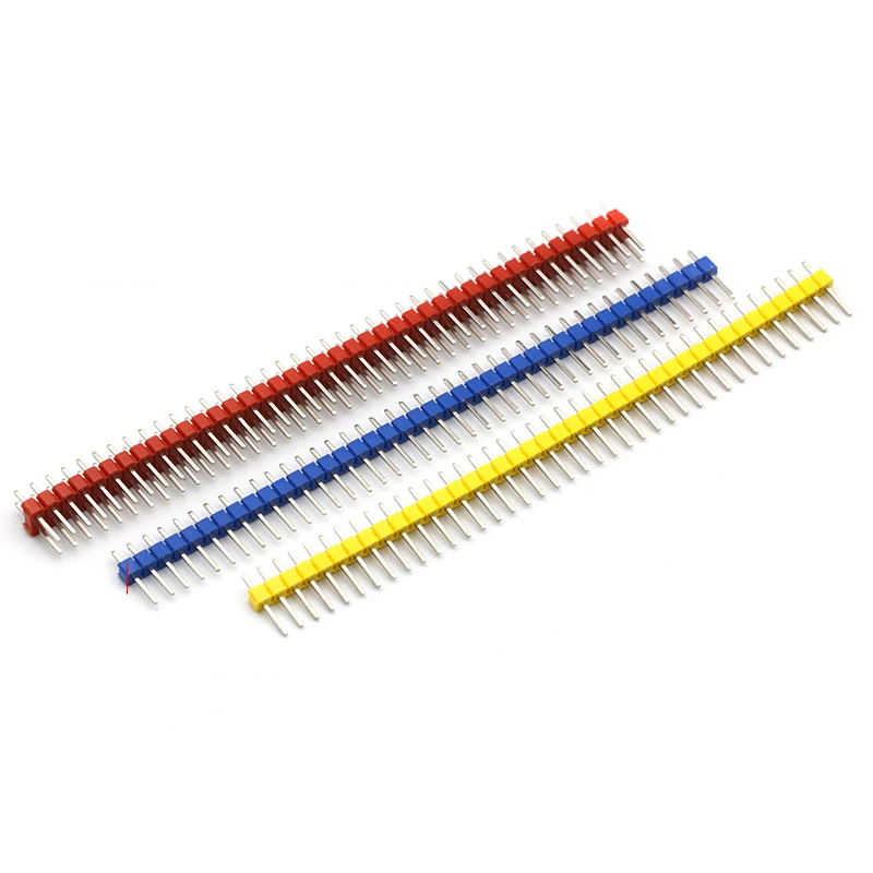 10/100PCS 2.54mm Pitch 40Pin Single/Double Row Male Header Red Black Blue Green Color Pin Header Connector PCB Board For Arduino