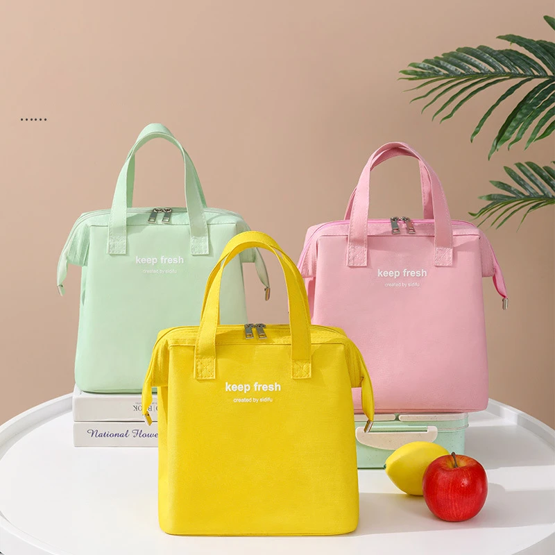 Thermo-Lunchtasche mit großer Kapazität, tragbare Büro-Lunchbox-Tasche, Stahlrahmen, tragbarer Macaron-Eisbeutel für stillende Mütter