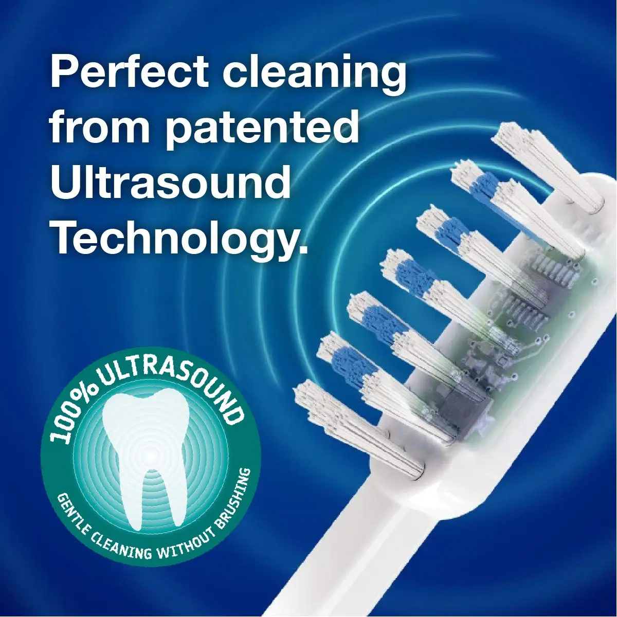 Ultrasonic Toothbrush Set with Gentle 100% Ultrasound Cleaning Technology. Ideal for Sensitive Teeth & Gums, Plaque Rem