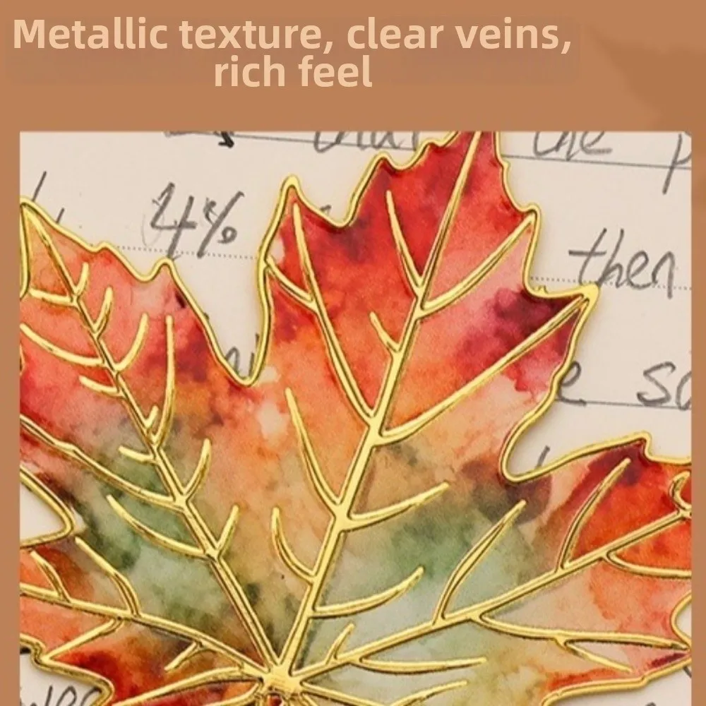 Creative Gift Gilt-Edged Metal Bookmark Pendant Design Exquisite Craft Leaf Bookmark Reading Bookmark School Supplies