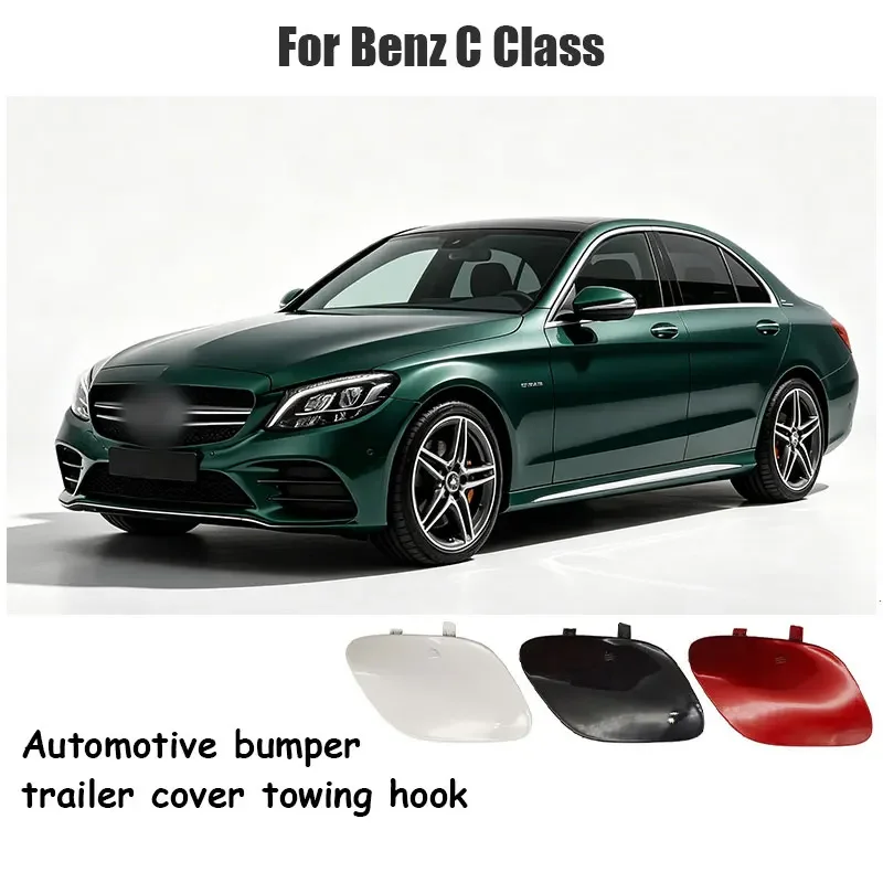 For Mercedes W205 AMG C Class C180 C200 C230 C300 AMG 2015-2021 Car Front Bumper Tow Hook Cover Cap Black