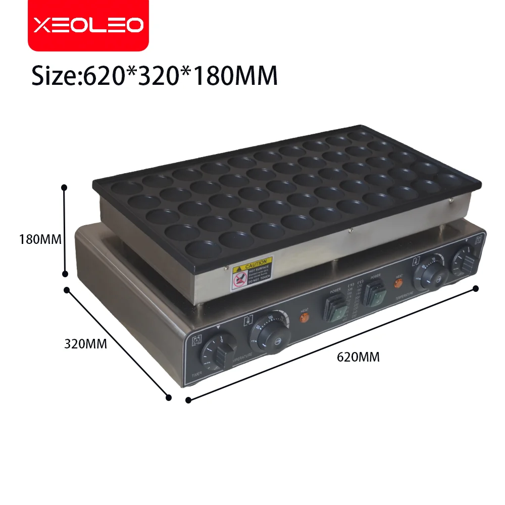 XEOLEO-máquina eléctrica comercial para hacer tortitas, Mini máquina para hacer waffles, 50 agujeros, 850W + 850W