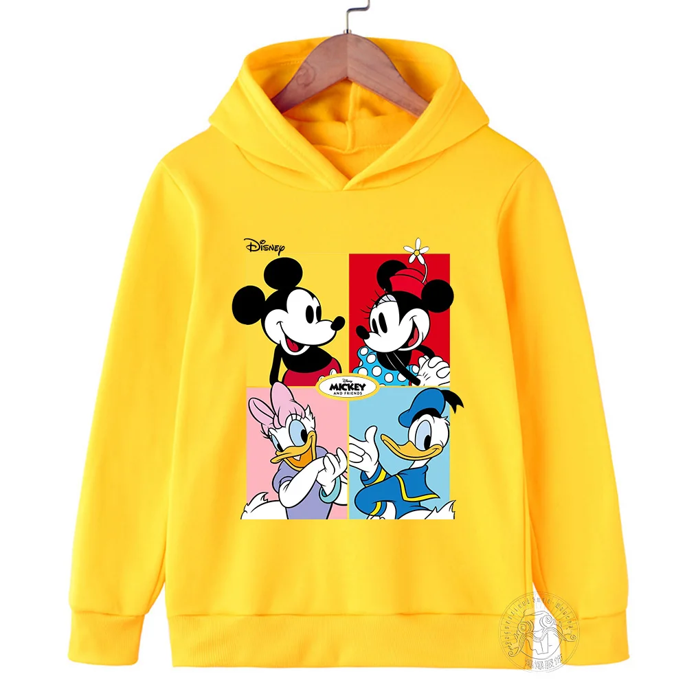 Disney Mickey Minnie Mouse Hoodie Y2K 90s Cartoon Manga Anime Children Clothes Kid Girl Boy Sweatshirt Hoody Baby Top Pullover