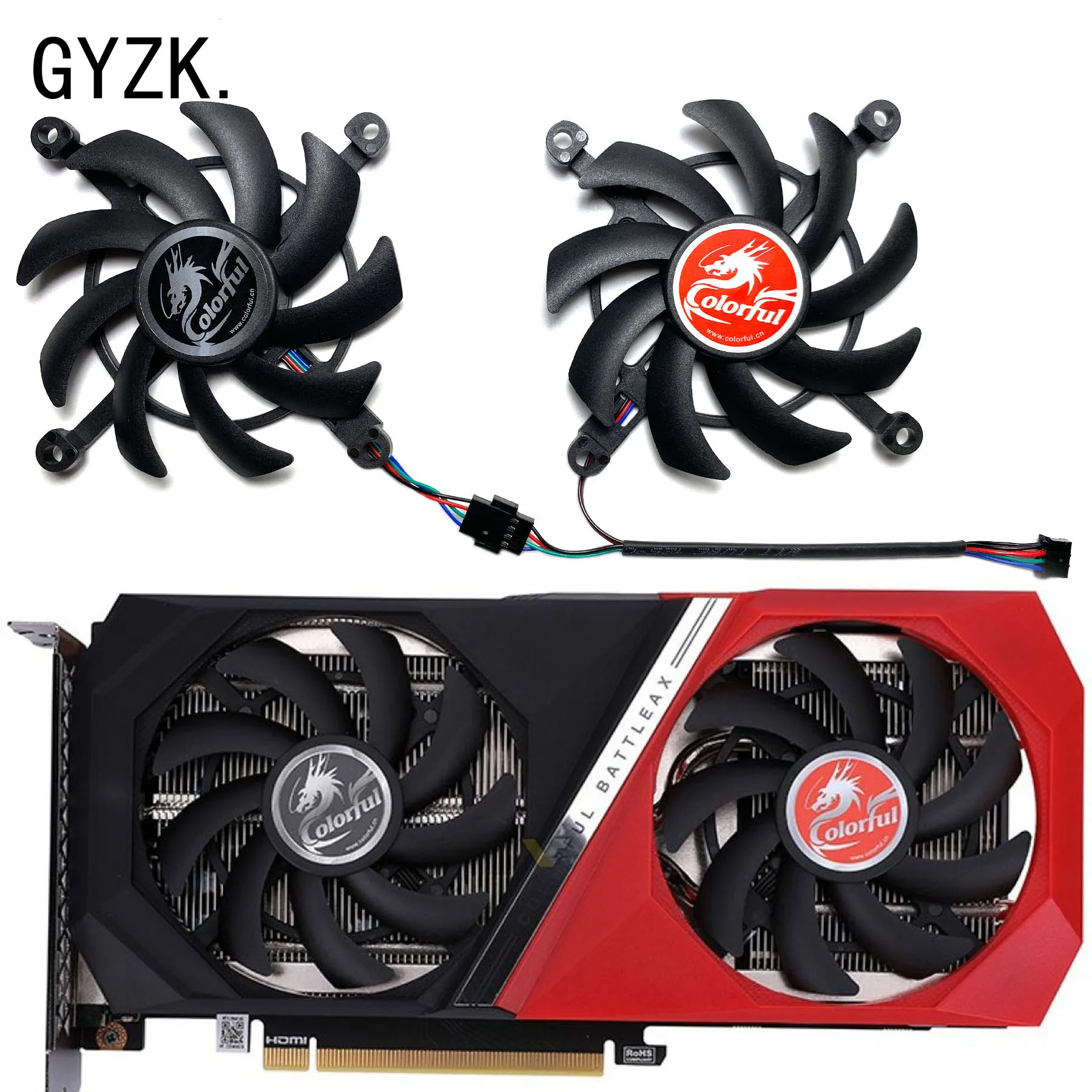 New For COLORFUL GeForce RTX2060 12GB BattleAx Duo OC Graphics Card Replacement Fan