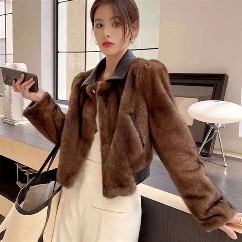 Women\'s Coat 2024 Autumn/Winter New Loose fur Short fur Integrated Coat Young and Environmentally Friendly Mink Plush Mink Coat