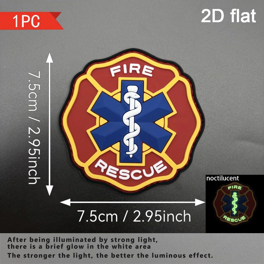 Contrast-color octagonal lace-shaped design with built-in glow-in-the-dark effect, 2D flat PVC material, Velcro patch, 1PC Velcro patch with free black hook-side edge, glued and reinforced for durability, can be repeatedly attached and removed, tactical-style clothing accessory