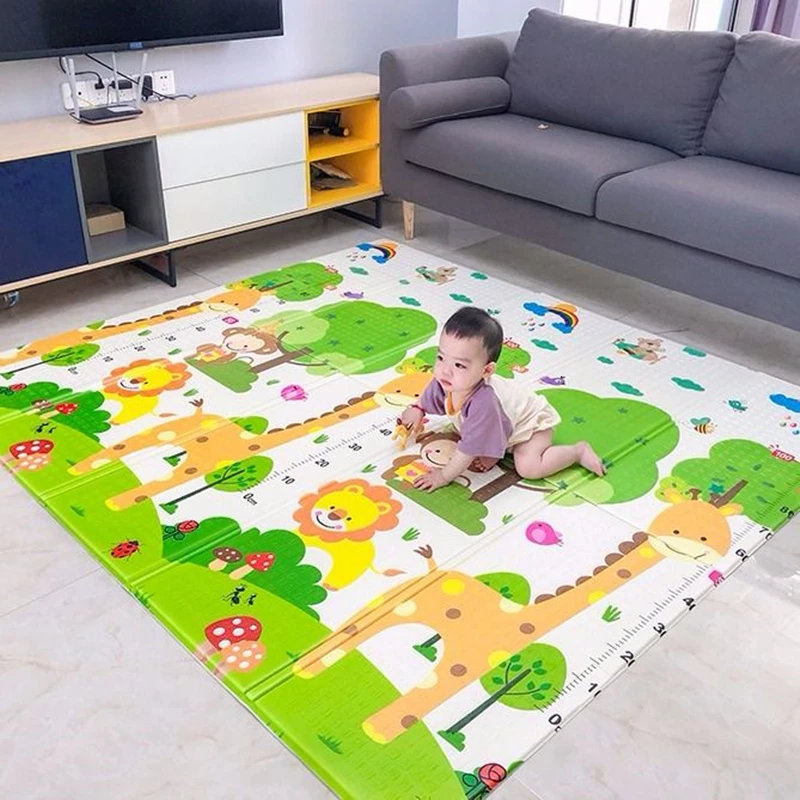 Non-Toxic Foldable Baby Play Mat 180*100 Educational Children's Carpet in The Nursery Climbing Pad Kids Rug Activitys Games Toy