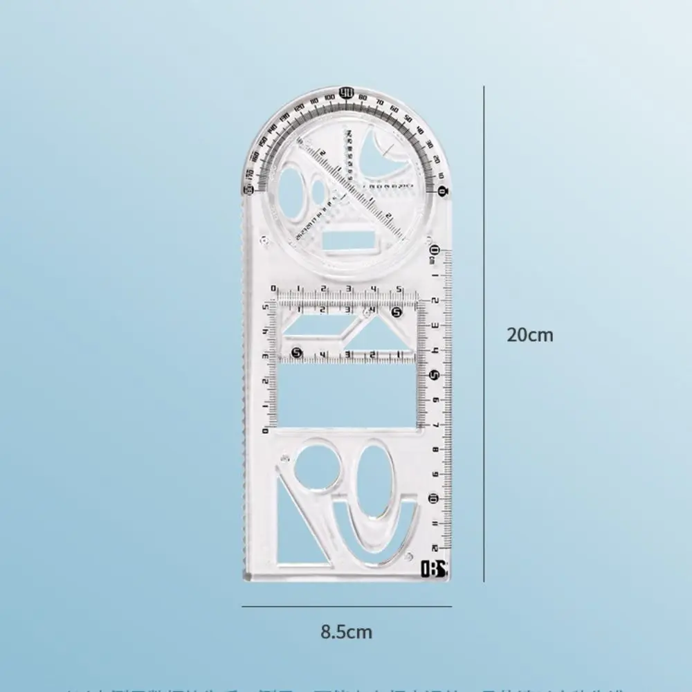 Supplies New Students Geometric Drawing Creative Stationery Mathematics Function Ruler Ruler Learning Measuring Tool Protractor