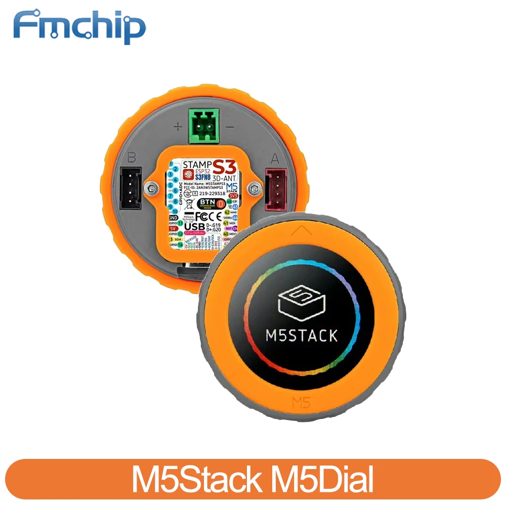 

Программируемый контроллер Fmchip M5Dial, энкодер M5StampS3, вращающаяся макетная плата, 1,28-дюймовый круглый сенсорный экран, управление умным домом