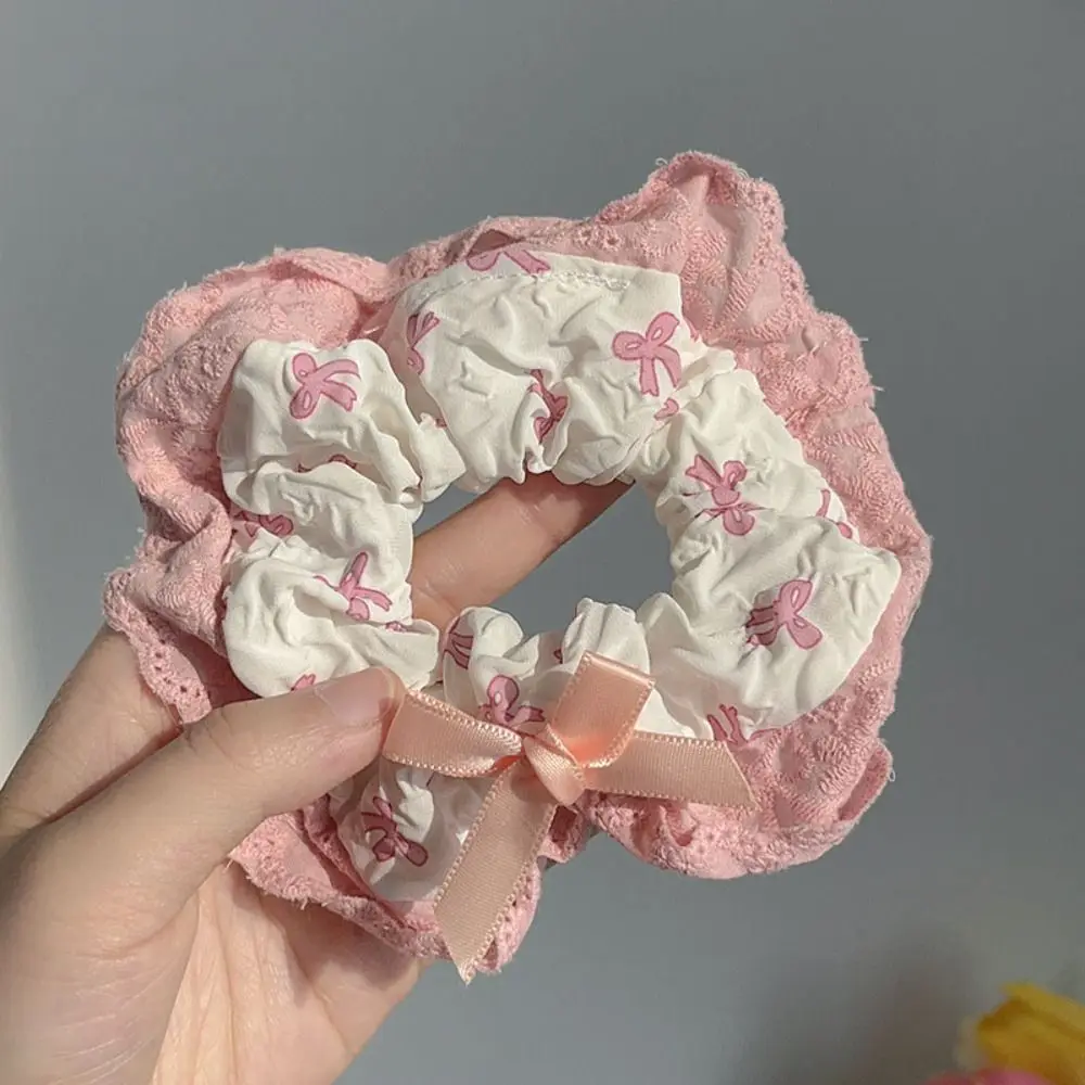 

Fashion Cloth Bow Hair Scrunchies High Elastic Y2K Bow Hair Rope Rubber Band Headdres Balletcore Hair Ring Female/Girls