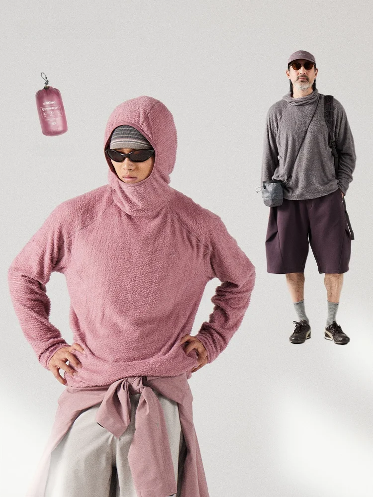 NothommeBLUE Blue Rie ro al aire libre sismo transpirable con capucha de manga larga suda de fibra de poliéste...