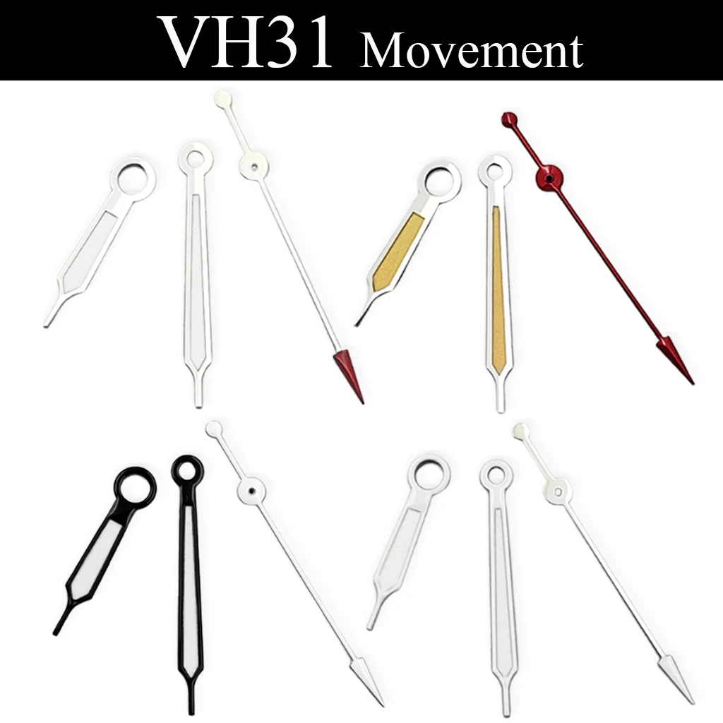 VH31 Watch Hands Green Luminous Silver/Black Fit VH31 Watches Automatic Movement Accessory