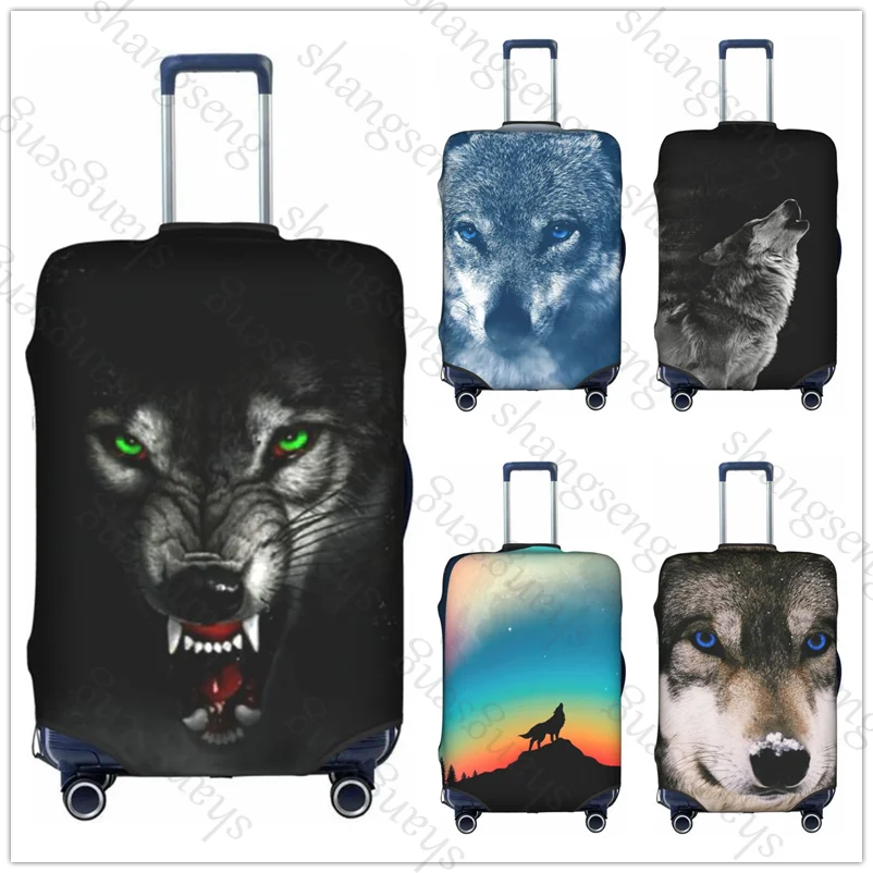 

Wolf ferocious animal Travel suitcase protective case, suitcase cover, elastic protection, washable Luggage cover, 18-32 in