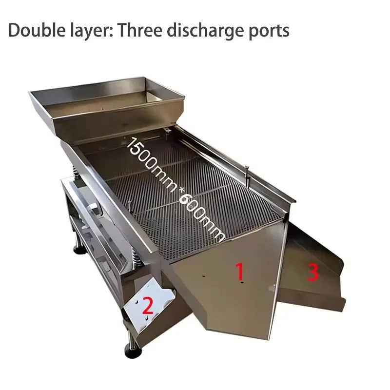 60 * 150cm シングル/ダブル/三層電動ふるい機、リニアスクリーン、振動スクリーン、ステンレス鋼