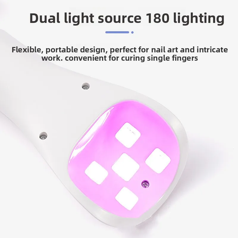 Nail art handheld phototherapy lamp portable charging model red light not black hand quick drying nail oil glue dryer