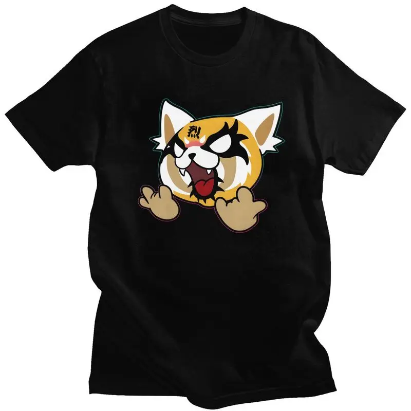 

Custom Aggressive Retsuko Tshirt for Men Short Sleeve Print T Shirt Cool Anime T-shirt Loose Fit Soft Cotton Tee Tops Gift Idea