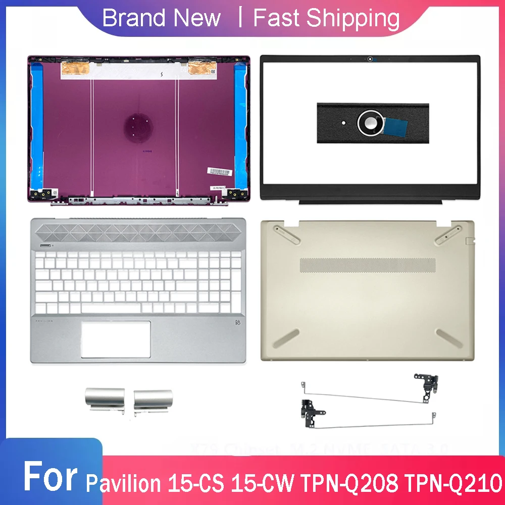 New Bottom Case For HP Pavilion 15-CS 15-CW TPN-Q208 TPN-Q210 Laptop Back Cover Front Bezel Palmrest Upper Rear Lid Silver Grey