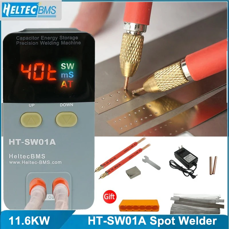 HT-SW01A 11.6KW Heltec Battery spot welder for 18650/21700/32700 button battery point welding machine 0.05-0.2MM