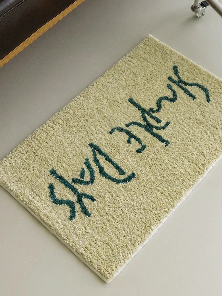 Bathroom Anti-Slip Thickened Washable Cream Style Decorative Rug Entrance Mat Home Use Floor Mat Machine Washable Rectangular