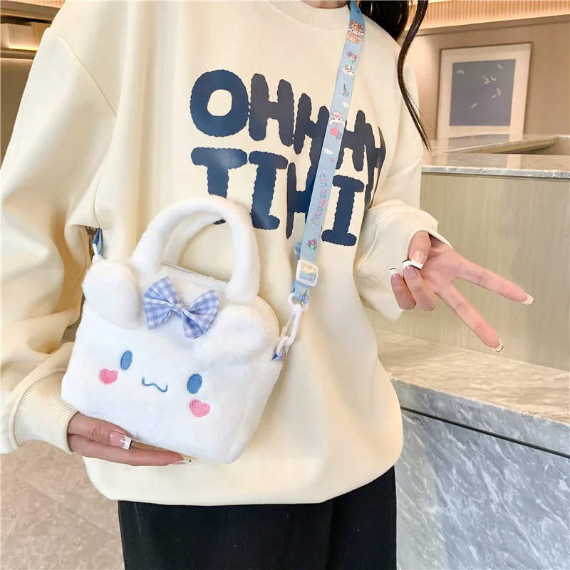2025 Sanrio Pluche Tas Kawaii Kuromi Cinnamoroll Handtas Tote Plushie Schouder Messenger Bags Kt Kat Make-Up Rugzak Leuke Gift