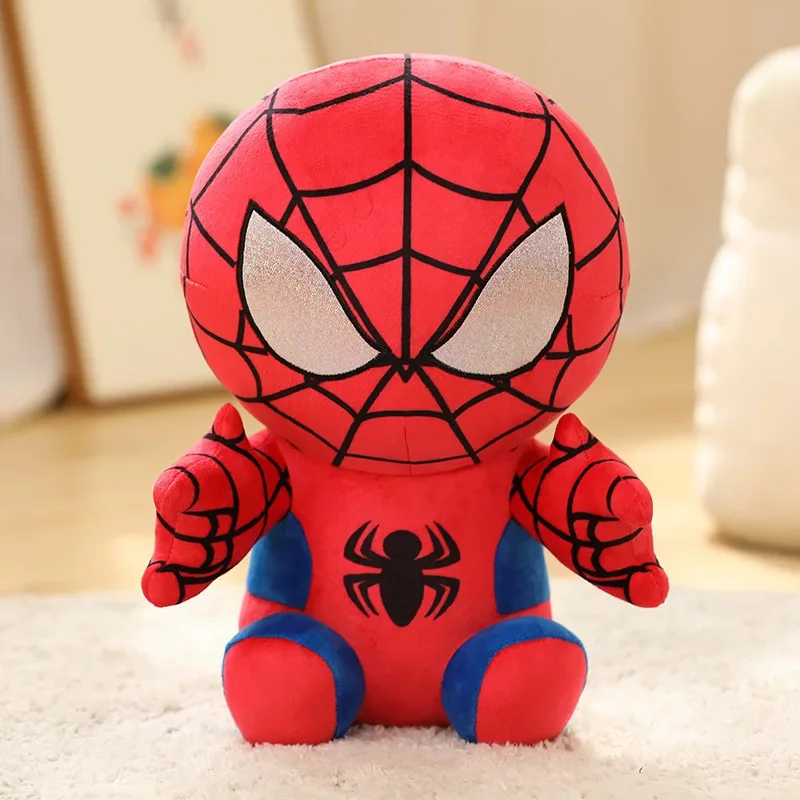 Heiß begehrte Anime Spider-Man Plüschpuppe, niedliche Cartoon-Figur in Rot und Schwarz, Stoffpuppe zur Heimdekoration, Plüschkissen, Geburtstagsgeschenk – Detail 2