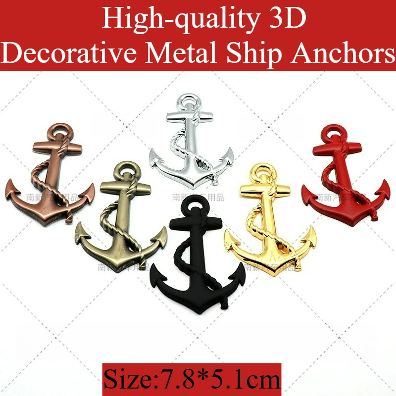 

High-quality 3D Modified Metal Car Stickers Pirate Ship Anchors DIY Decorative Car Accessories Vehicle Scratch Shielding