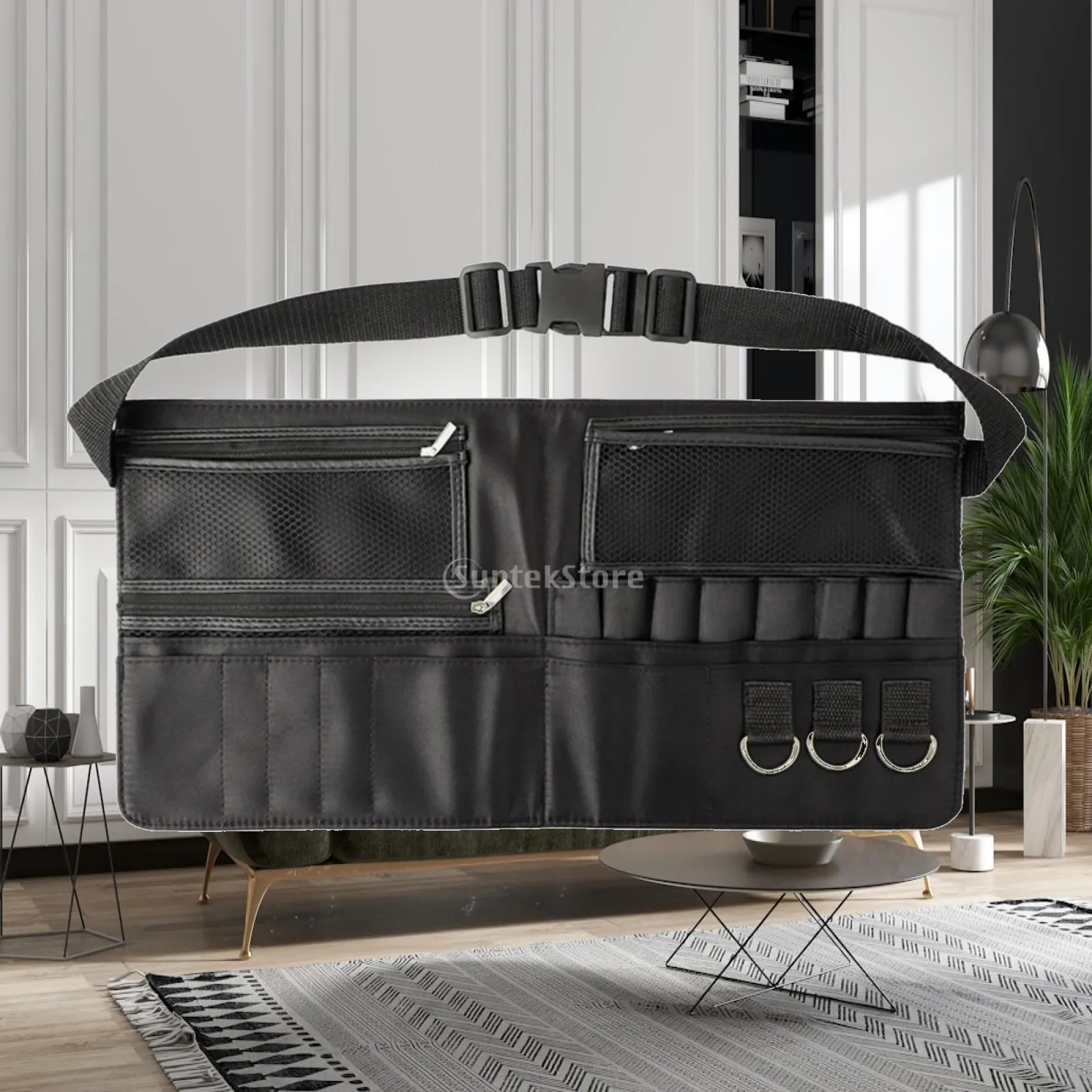 Makeup Brush Belt Bag Multi-Pocket Makeup Brush Belt Apron Lightweight Sturdy for Cosmetologists, Behind-the-Scenes, Travel