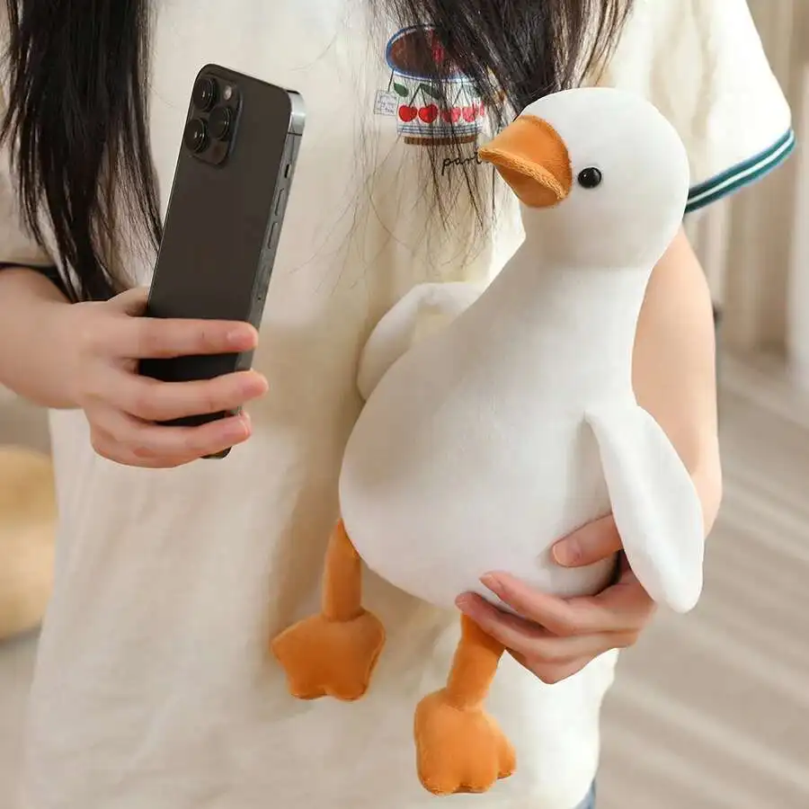 Lieve witte gans knuffel schattige gele eend pluche pop gans eend sleutelhanger tas hanger zacht dier kussen kind verjaardagscadeau