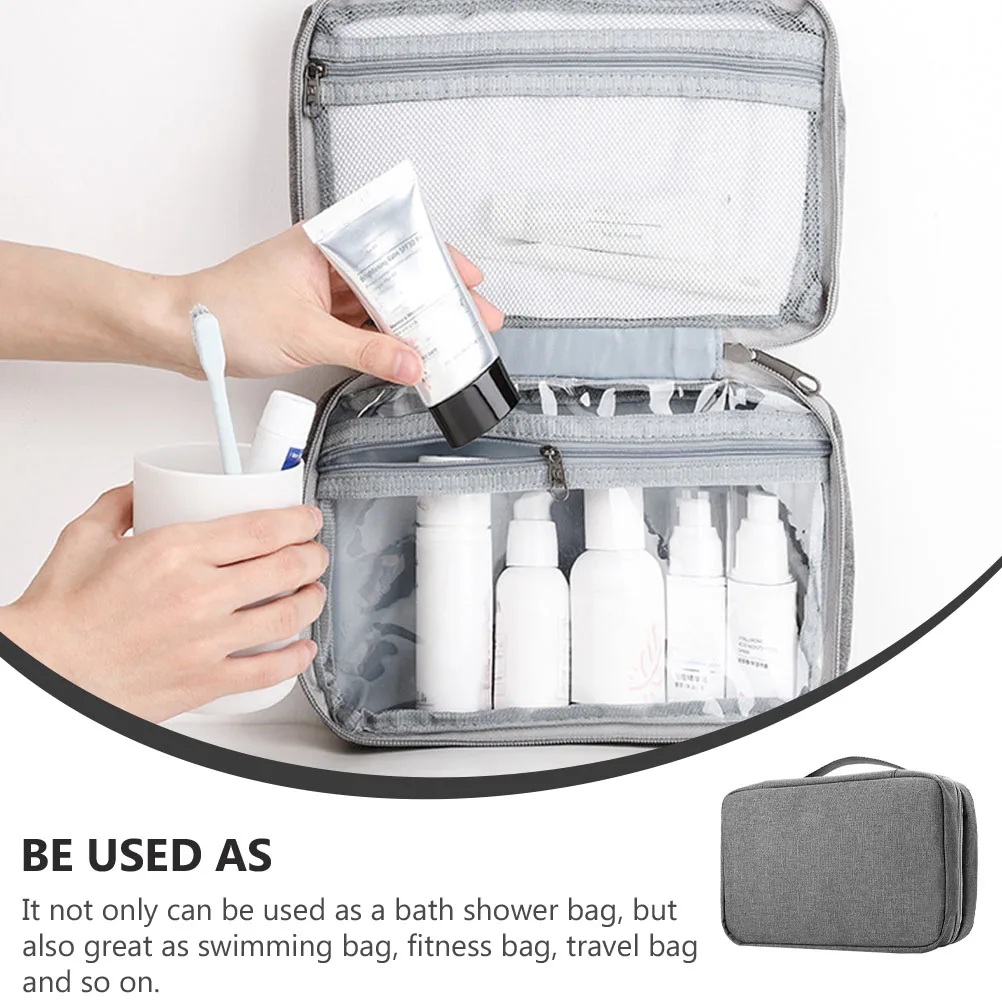 

Premium Waterproof Toiletry Bag Foldable Travel Organizer Portable Wash Pouch Transparent Compartment Storage Pouch For