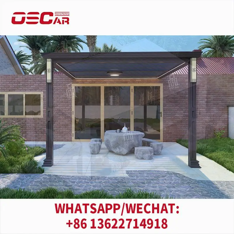 

Motorized Aluminium Louver Roof Arbors for Garden Patio and Gazebo with RGB Light pergolas
