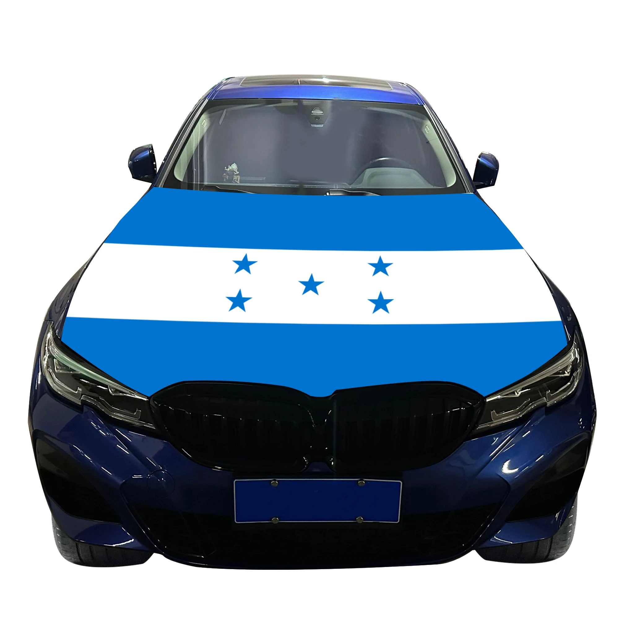 Honduras Car Hood Cover Flag  Universal Size Elastic Polyester 120x150cm for Car Decor