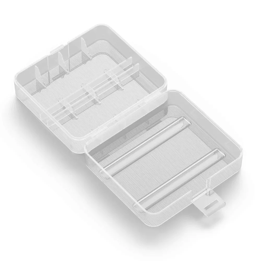 Soshine 26650 Battery Case 5Pcs Hard Plastic 26650 2 Slots Battery Holder Storage Box Container Clear Organizer Case Portable