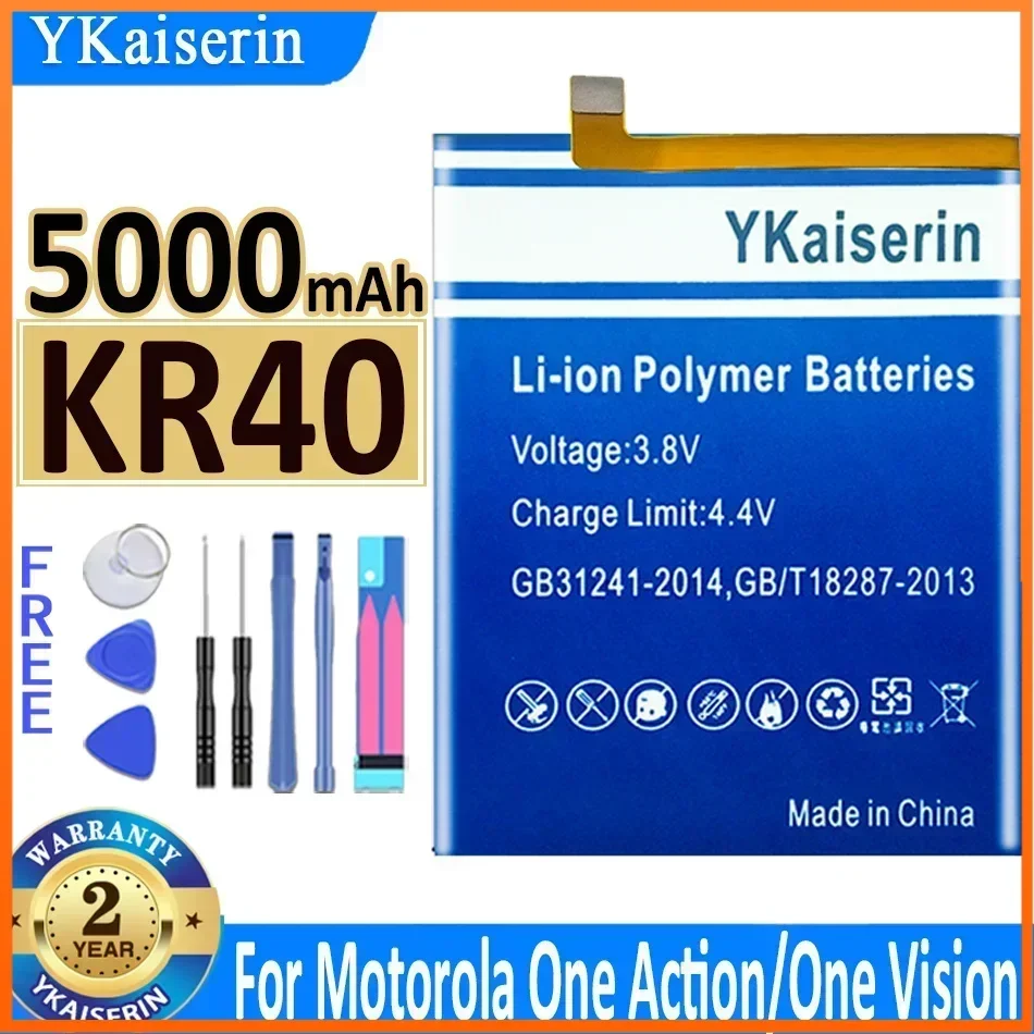 

Аккумулятор YKaiserin KR40 емкостью 5000 мАч для Motorola Moto One Action XT2013-1/One Vision XT1970-1, гарантия на батарейки 2 года