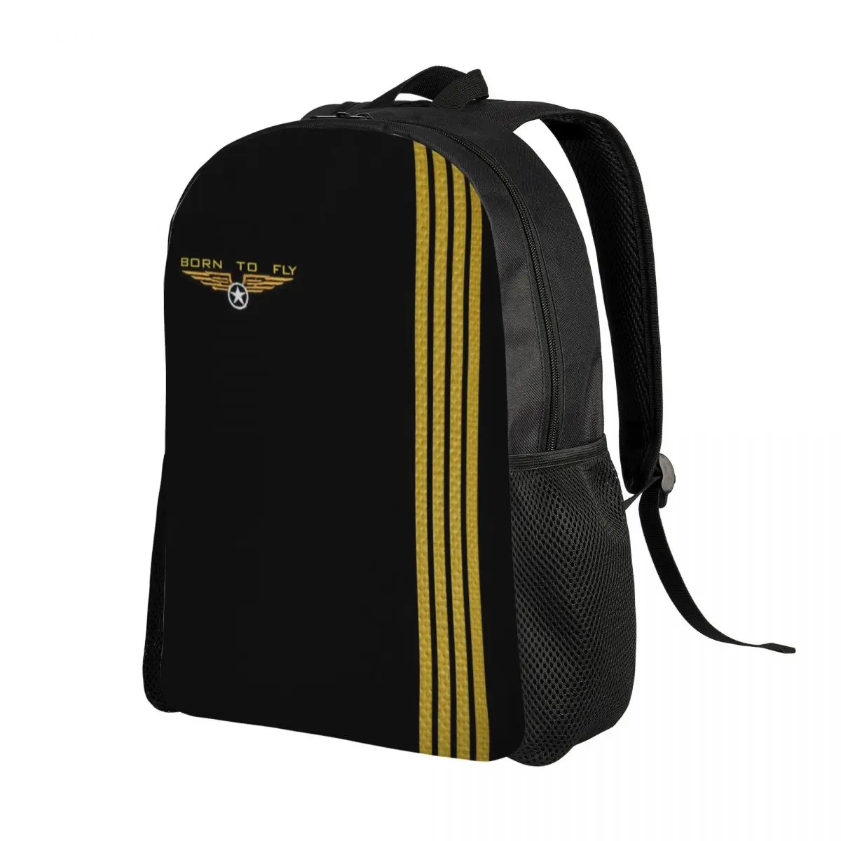 Custom Born To Fly Flight Pilot Backpack Women Men Basic Bookbag for School College Flying Aviation Aviator Bags