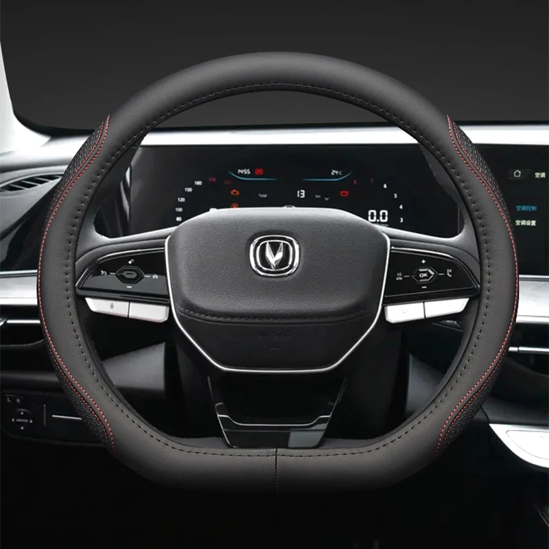 

Car Steering Wheel Cover Universal for Changan CS75 Plus CS35 Genuine Leather Non-slip Car Protective Interior Car Accessories