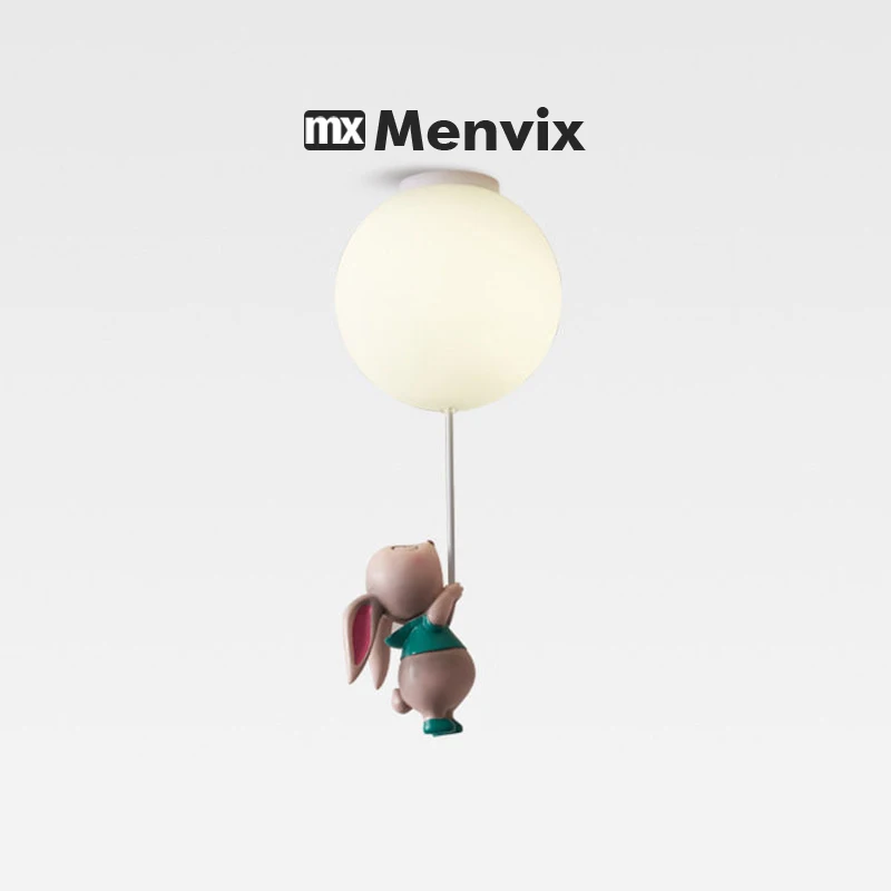 Menvix Panda Led Chandeliers Lights Cartoon Bear Baby Children Bedroom Living Dining Room Pendant Hanging Lightings Designer
