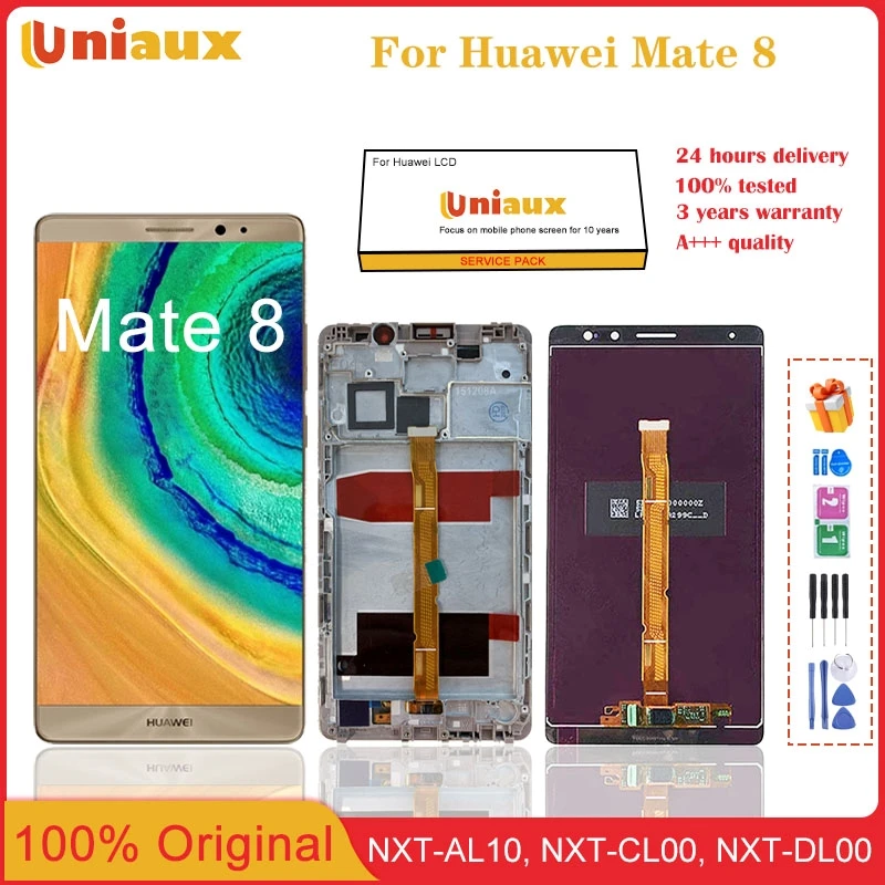 6.0\'\' Original For Huawei Mate 8 LCD Touch Screen with Frame Digitizer Replacement Display For Mate 8 Mate8 Lcds NXT-L29